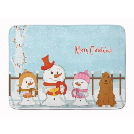 Carolines Treasures Christmas Carolers Cocker Spaniel Red Machine Washable Memory Foam Mat BB2426RUG